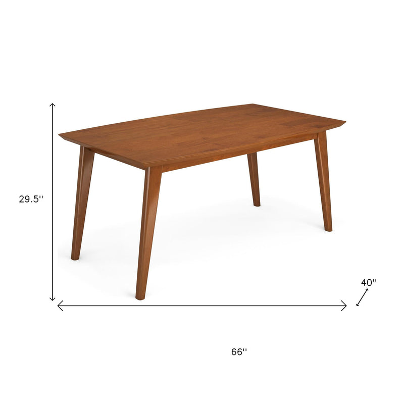 Solid Wood Rectangular Dining Table - Brown