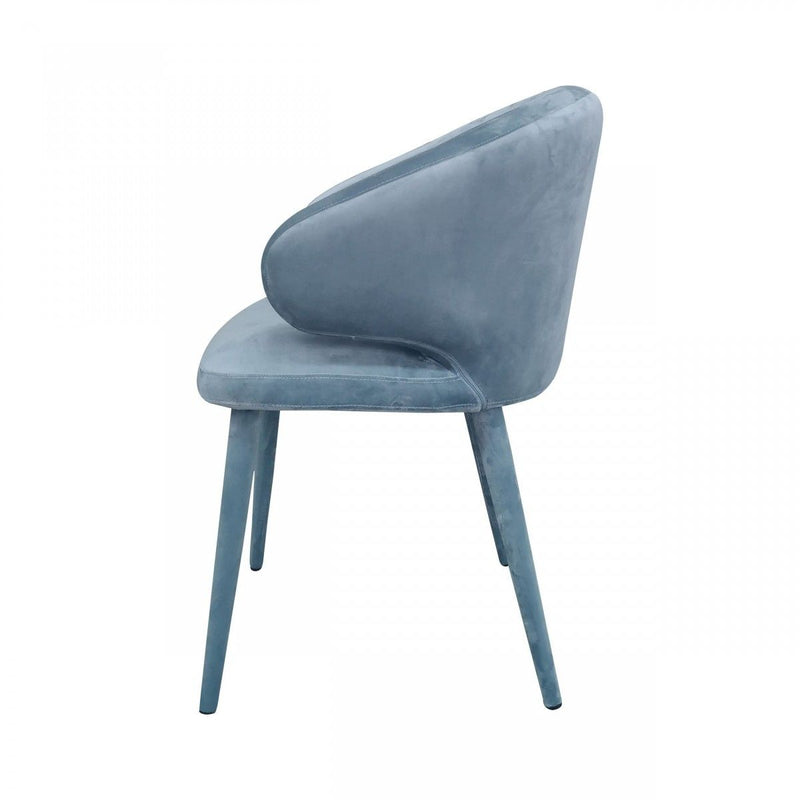 Fabric Wrapped Dining Chair - Blue / Gray