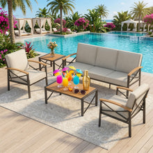 Load image into Gallery viewer, Square Outdoor Patio End Table - Black
