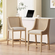 Load image into Gallery viewer, French Country Fabric Upholstered Counter Stools (Set of 2)
