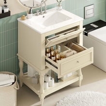 Load image into Gallery viewer, Bathroom Vanity With Sink, 2 Drawers Storage Cabinet, Open Shelf
