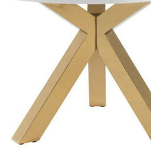 Load image into Gallery viewer, 48" Wood And Metal Cross Leg Base Round Top Dining Table - White
