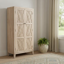 Load image into Gallery viewer, 72" Distressed Solid Wood Frame Accent Cabinet With Two Doors - Ivory

