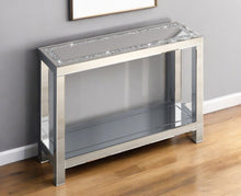 Load image into Gallery viewer, 47" Mirro Glass And Faux Crystals Console Table With Shelf - Silver
