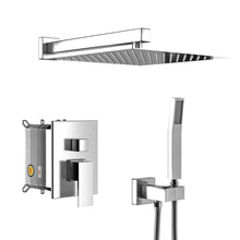 Load image into Gallery viewer, Dual Shower Head System With 12" Square Rain Shower And Rough In Valve
