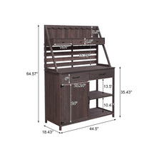 Load image into Gallery viewer, Potting Bench With 5 Drawer Storage And Slatted Back Panel, Garden Workstation - Brown
