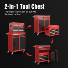 Load image into Gallery viewer, Tool Chest, 5 Drawer Rolling Tool Storage Cabinet With Detachable Top Tool Box, Liner, Universal Lockable Wheels, Adjustable Shelf, Locking Mechanism, Metal Tool Cart For Garage Workshop
