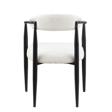 Load image into Gallery viewer, Dining Chairs (Set of 2), Mid-Century Modern Dining Chairs, Kitchen Dining Room Chairs, Round Boucle Backrest Sherpa Dining Chair With Metal Legs
