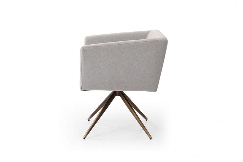 Upholstered Fabric Dining Room Arm Chair - Light Gray