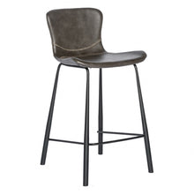 Load image into Gallery viewer, Steel Low Back Counter Height Bar Chairs (Set of 2) - Gray / Black
