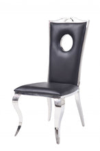 Load image into Gallery viewer, Upholstered Faux Leather Dining Chairs (Set of 2) - Black
