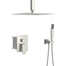Load image into Gallery viewer, Dual Shower Head 16" Ceiling Mount Square Shower System With Rough In Valve
