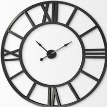 Load image into Gallery viewer, Round Xl Industrial Style Wall Clock With Open Face Desing - Black
