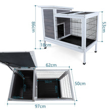 Load image into Gallery viewer, Two Tier Wooden Indoor / Outdoor Rabbit Cage For Small Animals With Runway And Leak-Proof Plastic Tray
