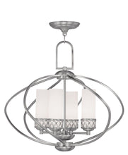 Load image into Gallery viewer, 21" Four Light Dimmable Chandelier With Shades - Nickel
