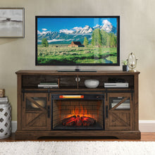 Load image into Gallery viewer, Infrared Quartz Heater Fireplace Insert -Woodlog Version With Brick
