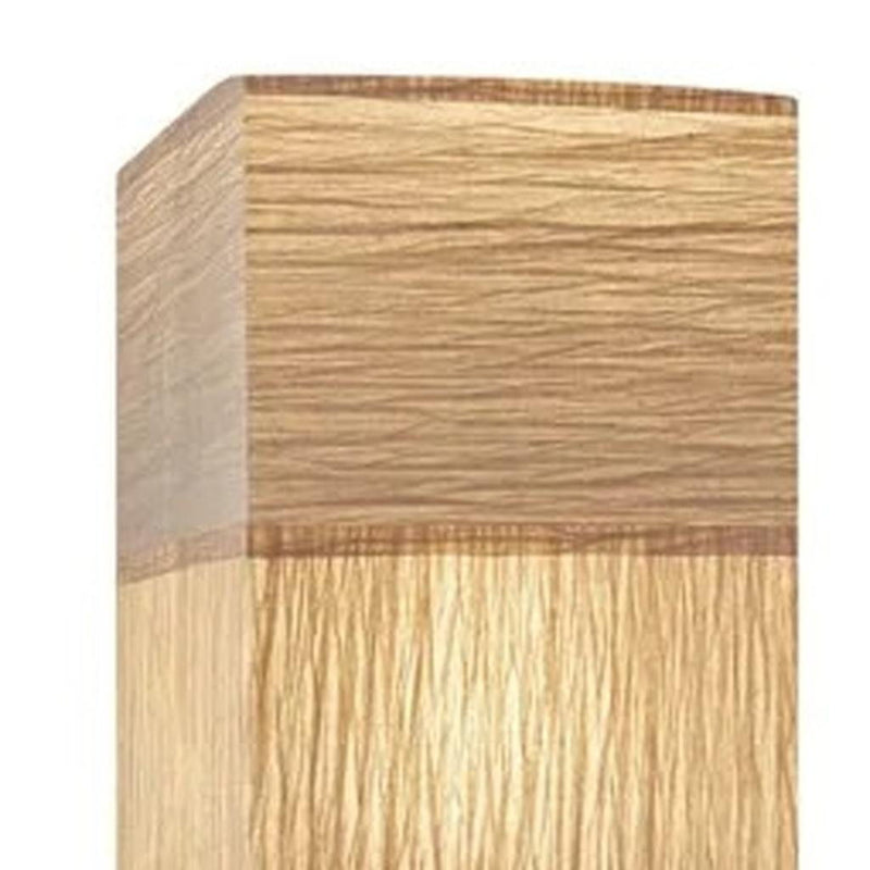 Column Floor Lamp With White Rectangular Shade - Natural
