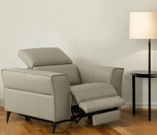 Load image into Gallery viewer, Genuine Leather Power Recliner - Gray
