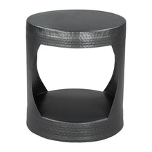 Load image into Gallery viewer, 20" Iron Round Floor Shelf End Table - Black
