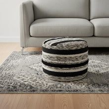 Load image into Gallery viewer, Cotton Ottoman - White / Black
