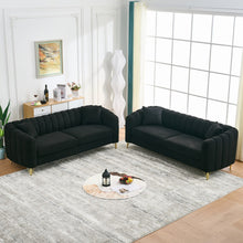 Load image into Gallery viewer, Oversized Sofa, 3 And 3 Seater, Tufted Couch For Living Room - Black
