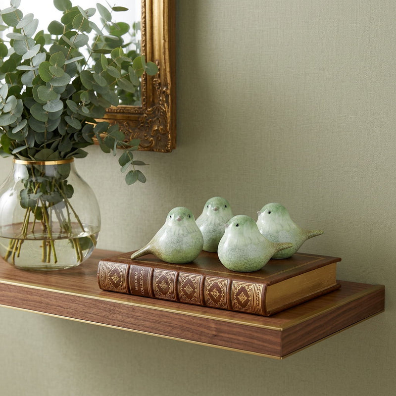 Bird Figurine Tabletop Sculpture (Set of 4) - Green