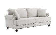 Load image into Gallery viewer, 82&quot; Chenille modern Upholstered Sofas 2 Seater Couches with Nails and Armrests (White)
