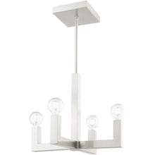 Load image into Gallery viewer, 18'' Four Light Dimmable Chandelier With Shades - Nickel

