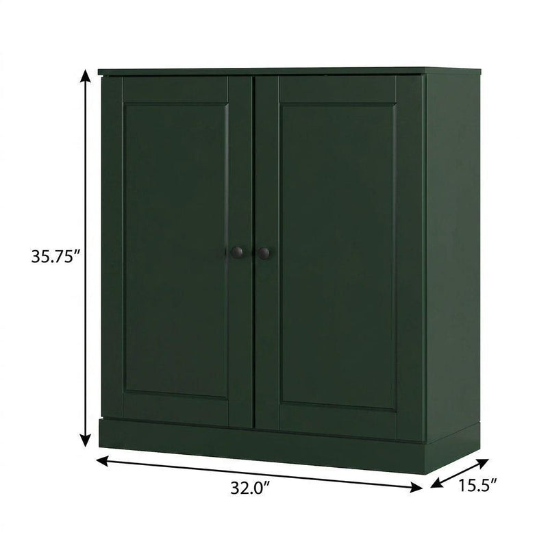 Twenty Pair Solid Woodshoe Storage Cabinet (752365) - Green