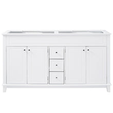 Load image into Gallery viewer, Bathroom Vanity Cabinet Only, 3 Drawers &amp; 4 Doors With Double Layer Shelves - White
