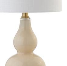 Load image into Gallery viewer, Gourd Desk Lamp LED With Drum Shade - Ivory
