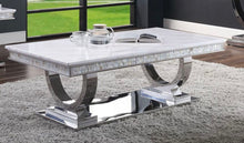 Load image into Gallery viewer, Zander - Printed Faux Marble Top &amp; Mirrored Table - Marble
