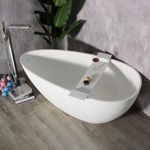 Load image into Gallery viewer, Solid Surface Stone Resin Freestanding Egg Shape Bathtub For The Bathroom - Matte White
