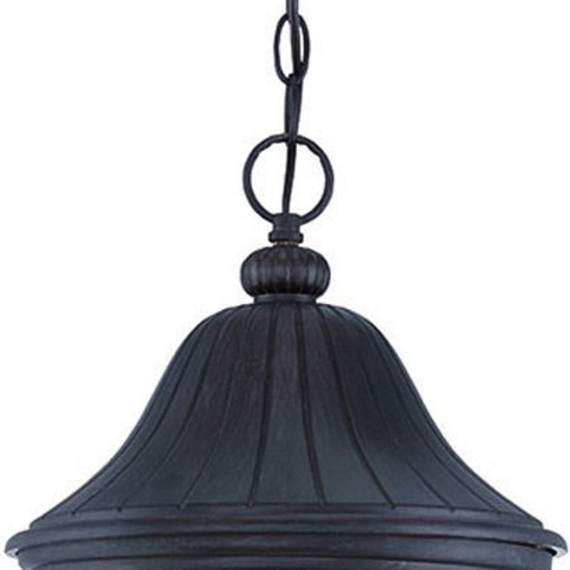 XL Three Light Leaf Detail Hanging Light - Matte Black