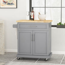 Load image into Gallery viewer, Negley - Contemporary Kitchen Cart With Wheels - Gray
