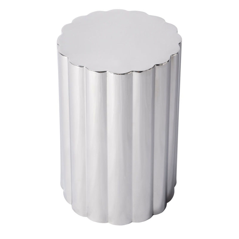 18" Stainless Steel Block End Table - Silver
