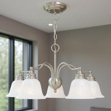 Load image into Gallery viewer, 13'' Five Light Dimmable Chandelier With Shades - Nickel
