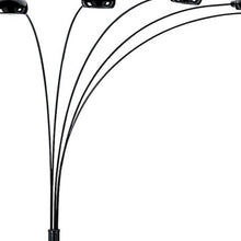 Load image into Gallery viewer, Five Light Arc Floor Lamp With Black Dome Shade - Black

