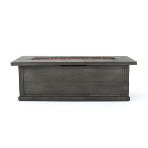 Transitional Rectangular Outdoor Propane Fire Pit With 50,000 Btu