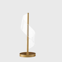 Load image into Gallery viewer, Modern Swirl Metal And Acrylic LED Table Lamp - Gold

