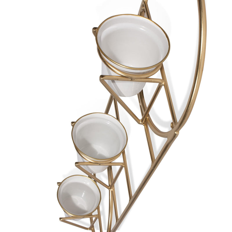 Oval Wall Planter - Gold / White