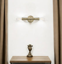 Load image into Gallery viewer, Two Light Dull Narrow Bulb Wall Light - Gold
