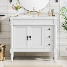 Load image into Gallery viewer, Bathroom Vanity With Ceramic Sink, 2 Doors 3 Drawers, Soft Close Design
