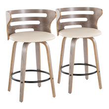 Load image into Gallery viewer, Cosini - Mid Century Modern Fixed Height Barstool With Swivel And Round Footrest (Set of 2)
