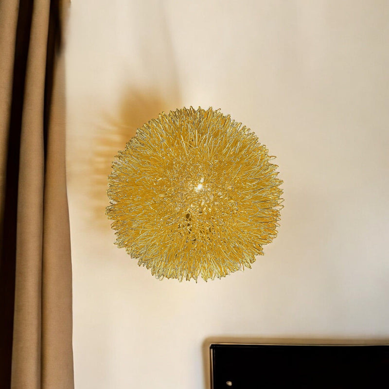 Metal Sunburst Accent Wall Lamp - Gold