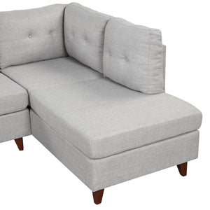 97.2" Modern Linen Fabric Sofa, L-Shape Couch with Chaise Lounge,Sectional Sofa with one Lumbar Pad,Gray