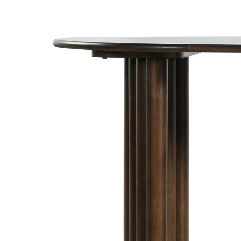 78" Solid Wood Double Pedestal Base Oval Dining Table - Brown