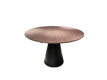 Load image into Gallery viewer, 48" Wood And Metal Pedestal Base Round Top Dining Table - Brown
