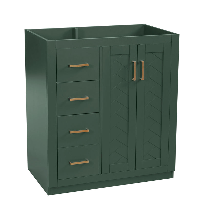 Retro Style Bathroom Vanity With 3 Drawers & Soft-Closing Doors