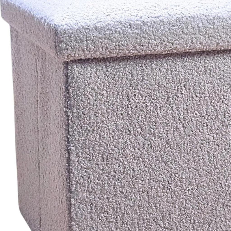 12" Boucle Cube Storage Ottoman - Gray